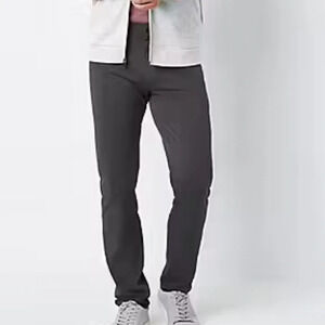 Stylus Mens Slim Fit Flat Front 5 Pocket Pant - Charcoal 36x34